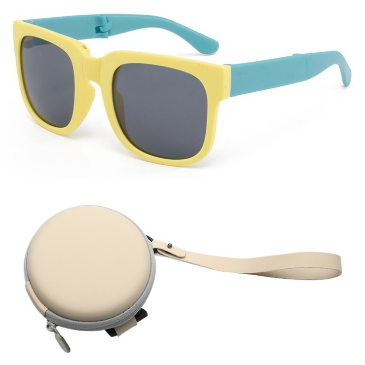 Ochelari de soare copii, polarizati, protectie UV400, HD, multicolor, cu etui rezistent