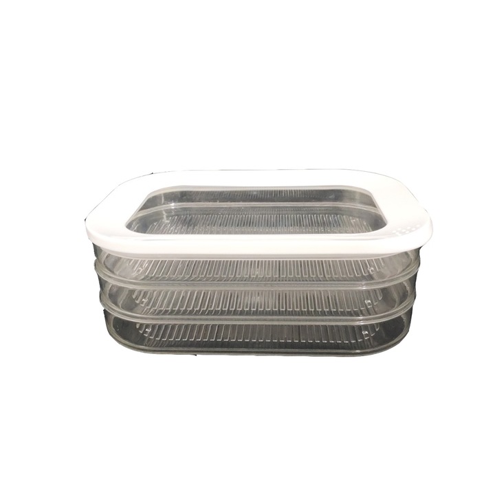 Cutie alimentara, AMRNUGL, plastic, 3 straturi, transparenta, 22.5x16x9cm