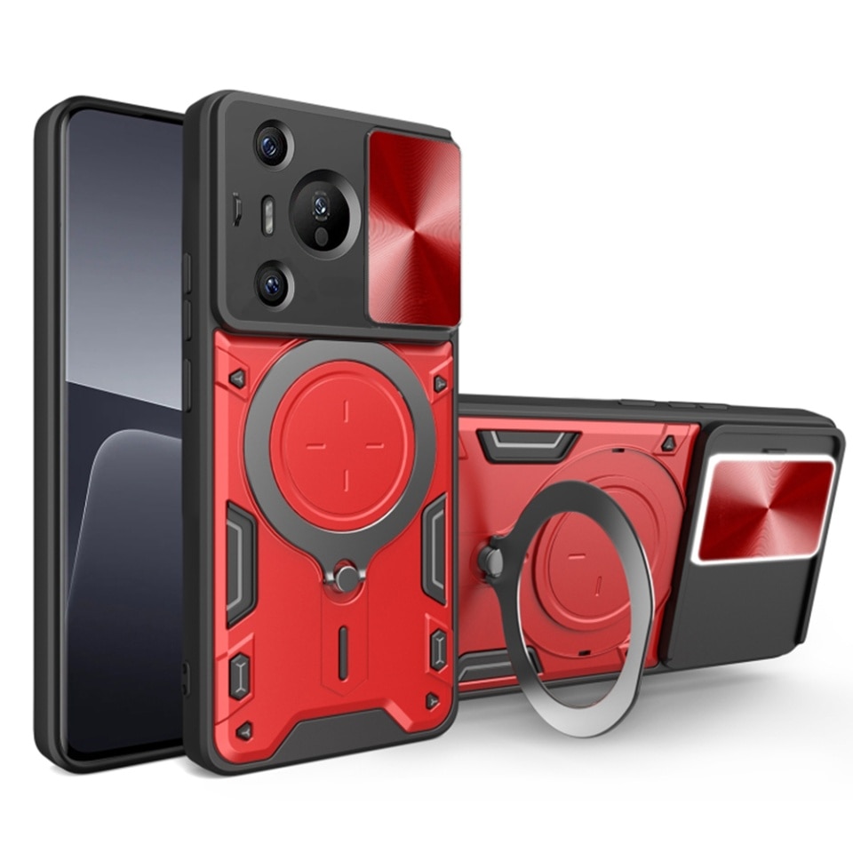 Husa pentru Huawei Pura 70, cu inel magnetic si suport ajustabil, protectie completa camera, SKDR SafeCover - Rosu