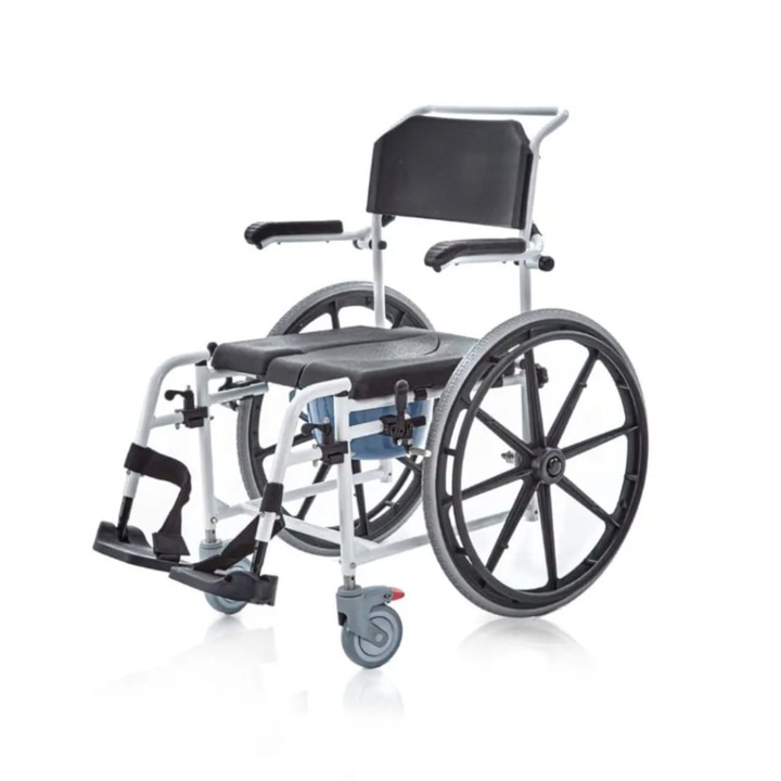 Scaun cu rotile pentru dus si toaleta din Aluminiu AKVA GO pana la 120k