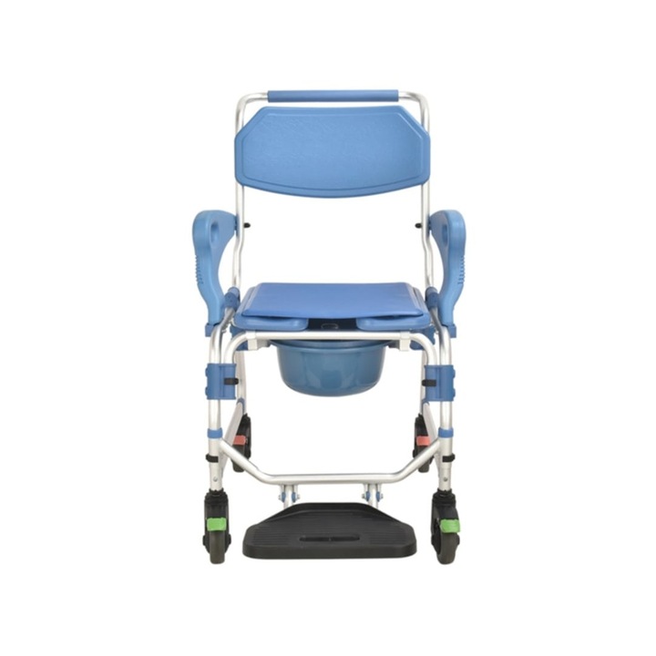 Scaun dus cu rotile si cu vas pentru toaleta incorporat sarcina maxima 125 kg