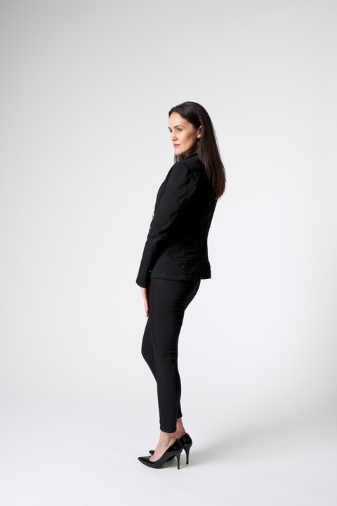 Jacheta Secuiana cu rever, casual, neagra, Bumbac