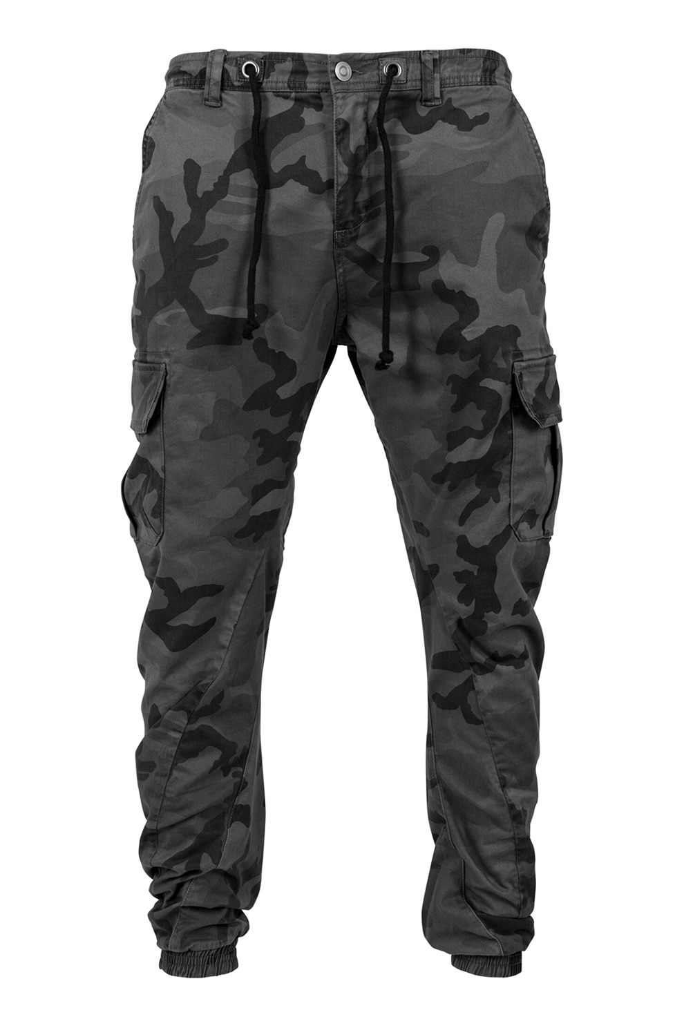 Urban Classics, Pantaloni cargo cu imprimeu camuflaj, Gri, 28