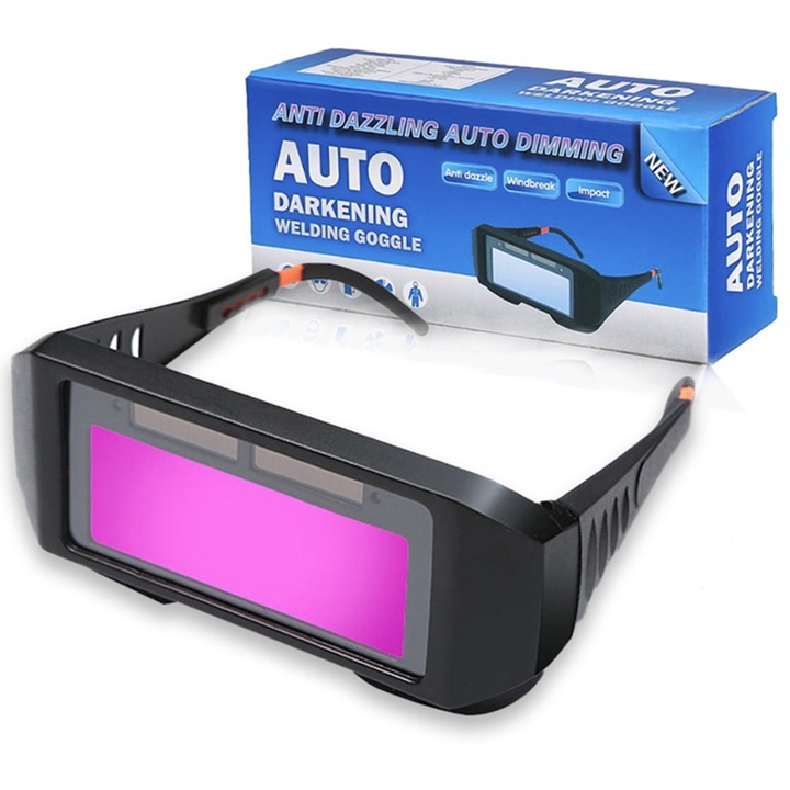 MIG/MAG hegesztőszemüveg automatikusan sötétedő LCD-vel, UV/IR védelemmel, univerzális, fekete, SONORH®