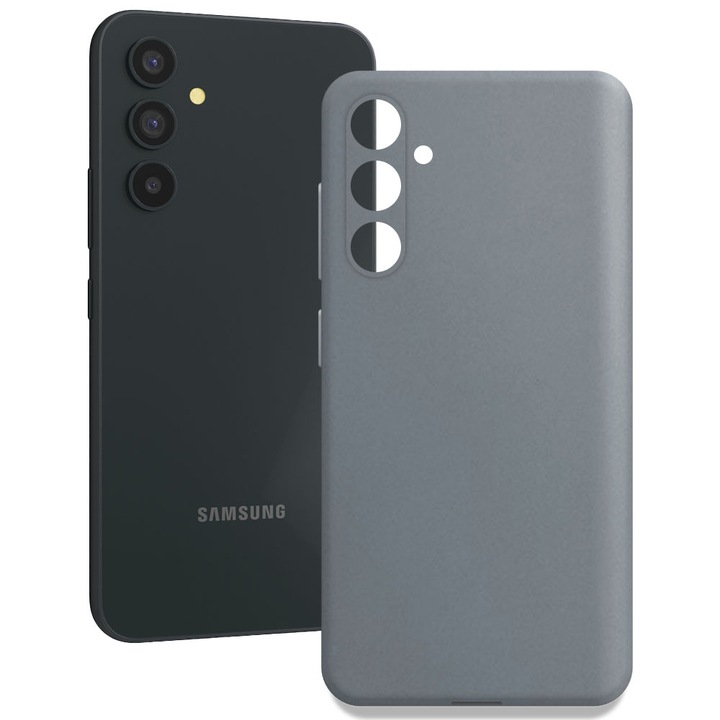 Husa de protectie pentru telefon, compatibila cu Samsung Galaxy A54, Glamour Shield, Metalizata, Interior de microfibra, Silicon, Gri