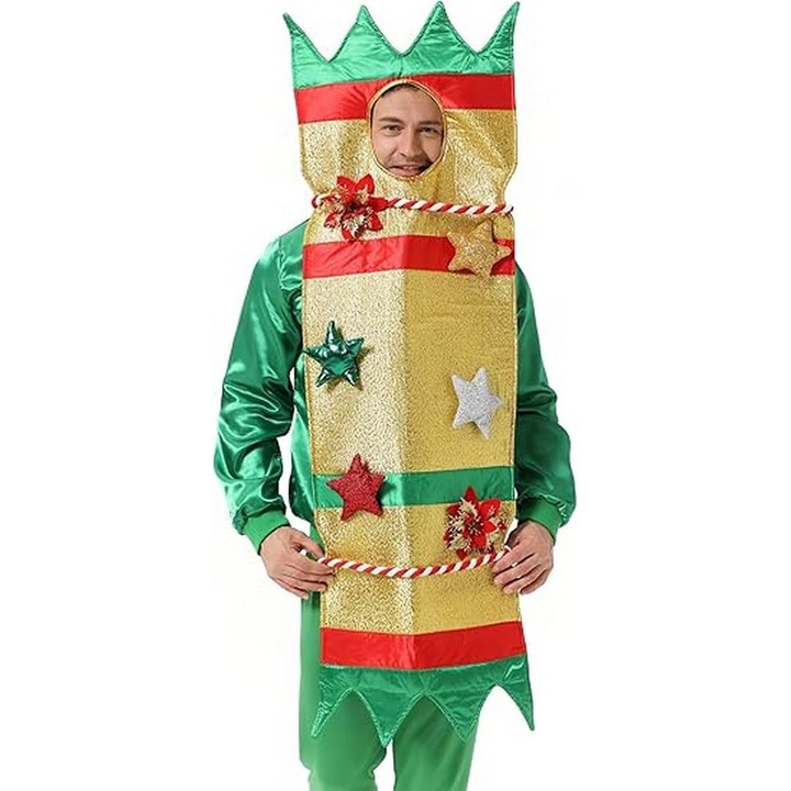 Costum model Brad de Craciun pentru barbati, verde, marimea XL, U LOOK UGLY TODAY