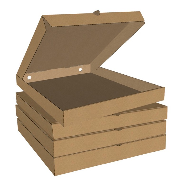 Кутия за пица 320x320x40 mm, PROCART, естествен картон, микровълнова E 360 g, комплект от 50 части