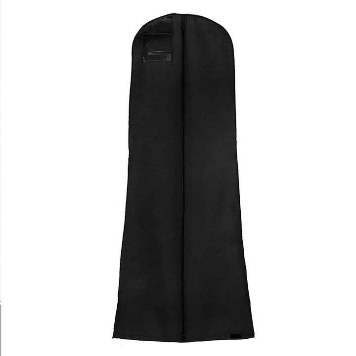 Husa protectie imbracaminte, stofa, negru, 180x80x22cm