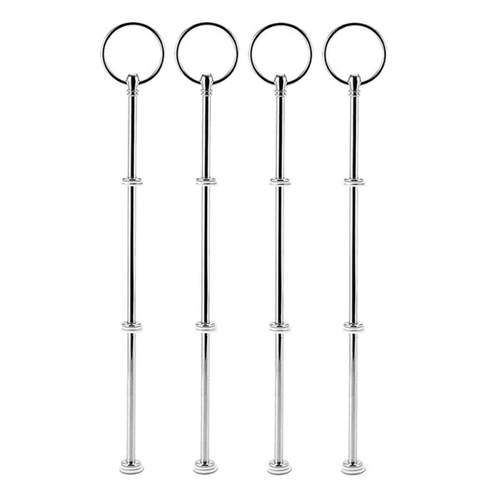 Set 4 sonde mamare, Aliaj zinc, Argintiu, 10cm