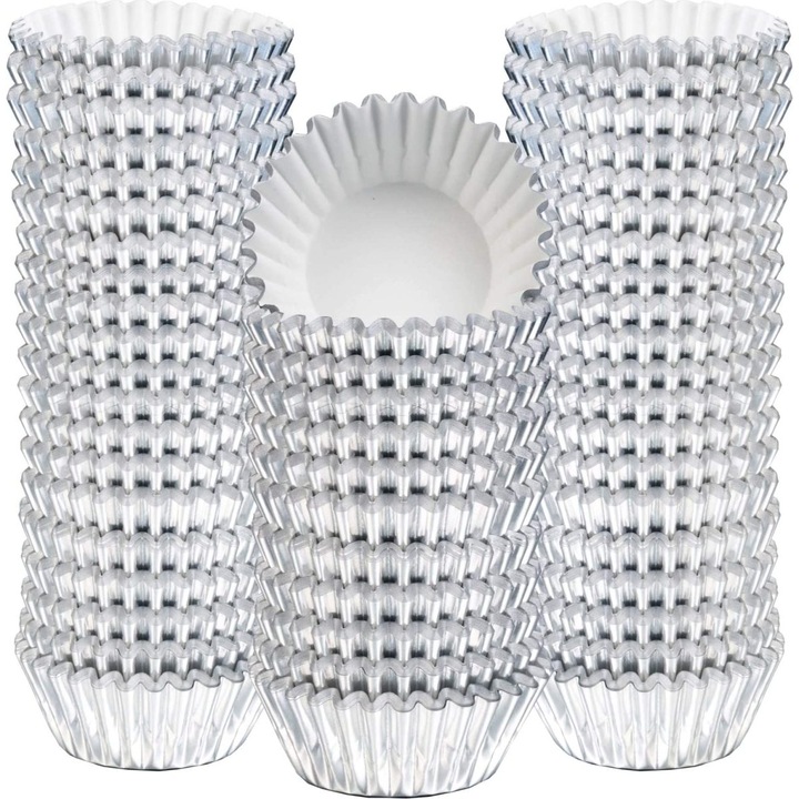Set forme de copt, argintiu, hartie alimentara, rezistente la temperaturi inalte