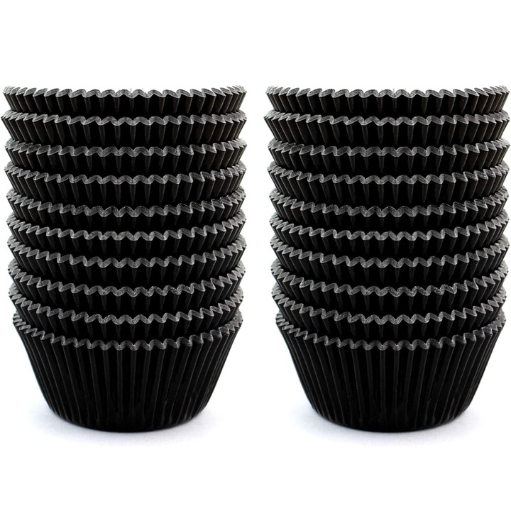 Set forme de briose, negru, hartie alimentara, rezistente la temperatura