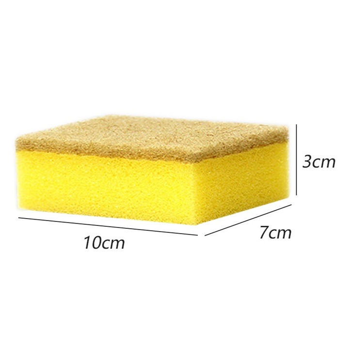 Set bureti de curatat universal, 10 bucati, 10x7x3cm, multifunctional, galben