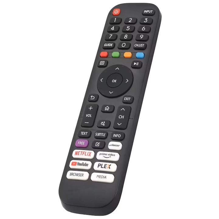 Дистанционно управление GSC, За Vortex Smart TV, V32R0212VS, V40R5162VS, V65R0213VS, черно, включени батерии
