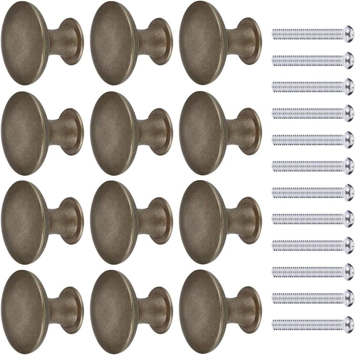 Set 6 Manere Rotunde, Alama de Calitate, Maro, 30x21mm