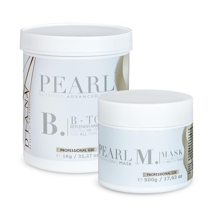 Set Tratament si Masca de Par DIANA BEAUTY CREATIVE, Regenerare Capilara, Pearl, 1000g+500g