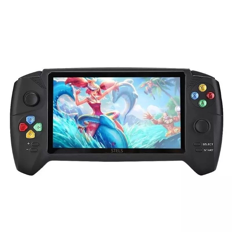 Joc portabil STELS, tehnologie inteligenta, ecran color de 7 inchi, HDMI, 10000 de jocuri, negru