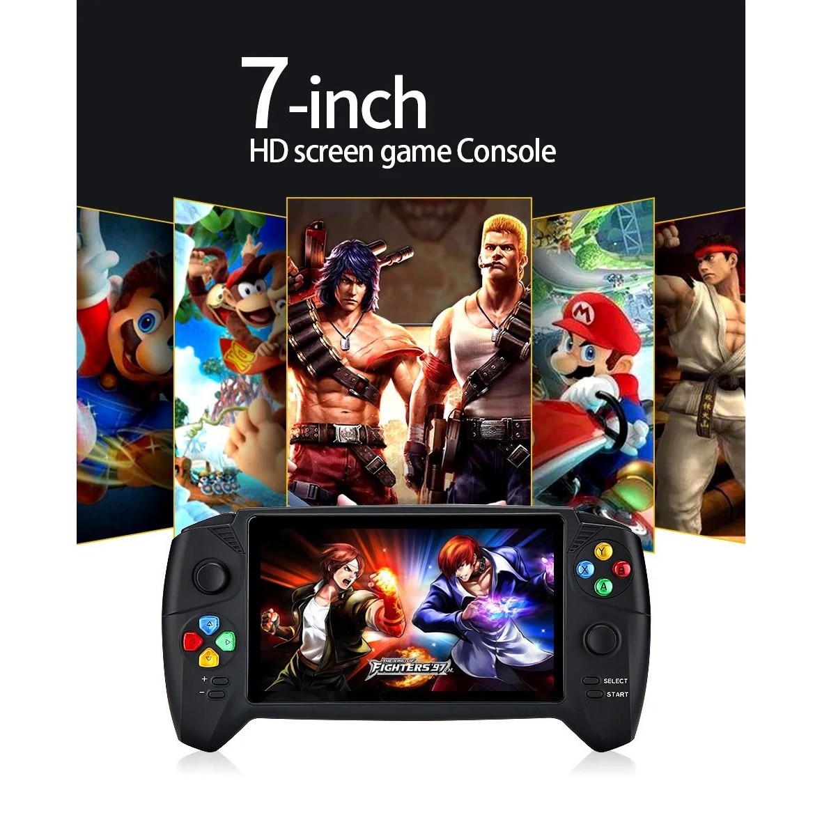 Joc portabil STELS, tehnologie inteligenta, ecran color de 7 inchi, HDMI, 10000 de jocuri, negru