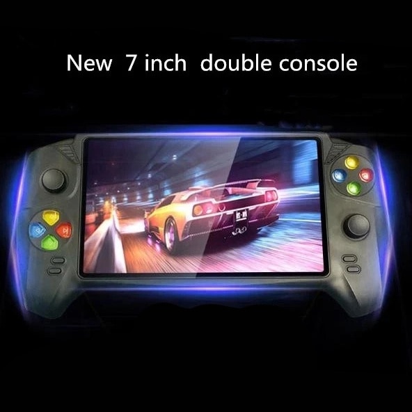 Joc portabil STELS, tehnologie inteligenta, ecran color de 7 inchi, HDMI, 10000 de jocuri, negru