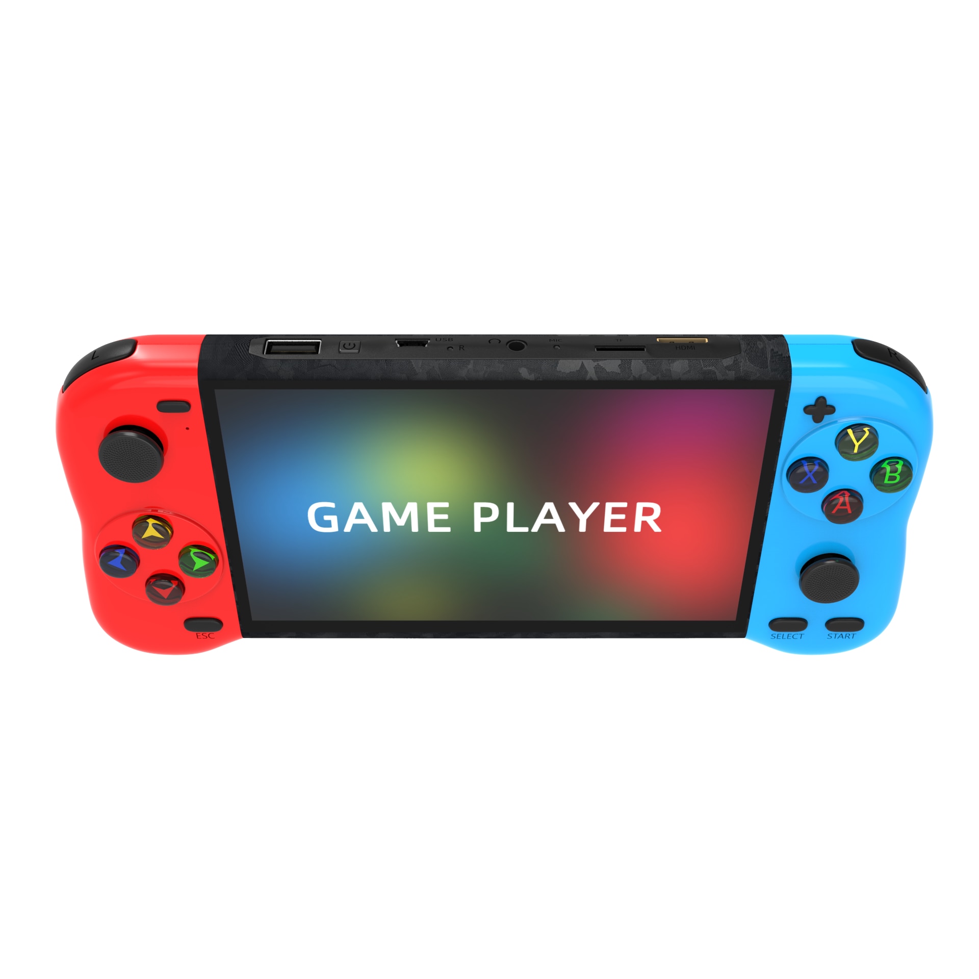 Joc portabil STELS, tehnologie inteligenta, ecran color de 5.1 inchi, HDMI, 10.000 de jocuri, rosu/albastru