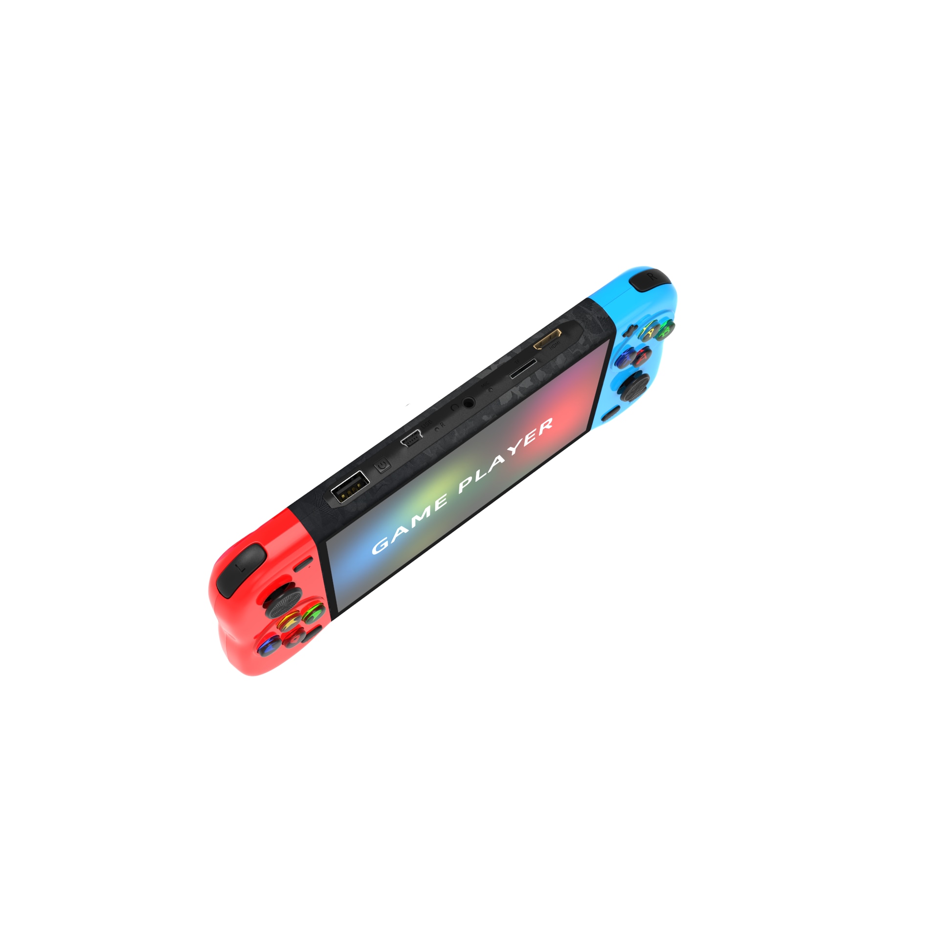 Joc portabil STELS, tehnologie inteligenta, ecran color de 5.1 inchi, HDMI, 10.000 de jocuri, rosu/albastru