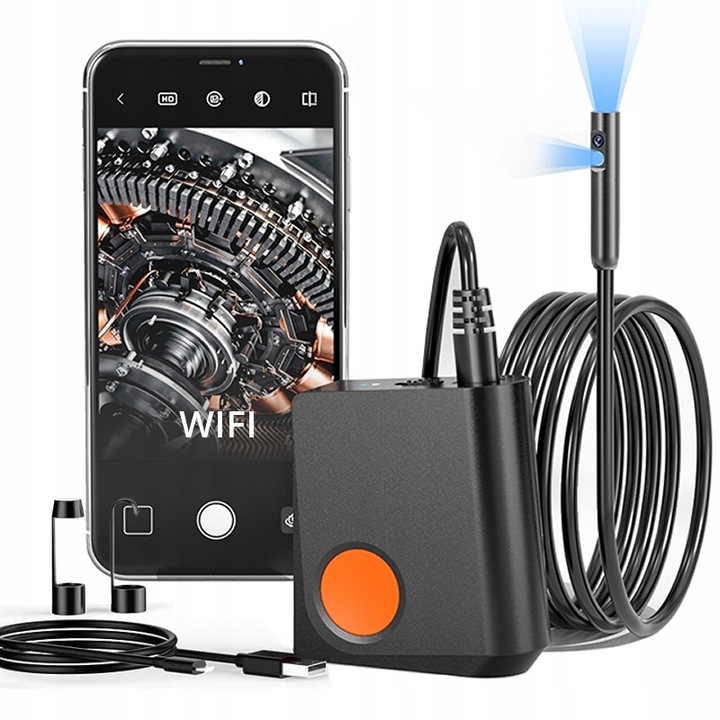 Camera Endoscopica Inspectie benetech, WiFi, Dual Lens, IP67, LED Reglabil, 5m Cable, 5.5mm