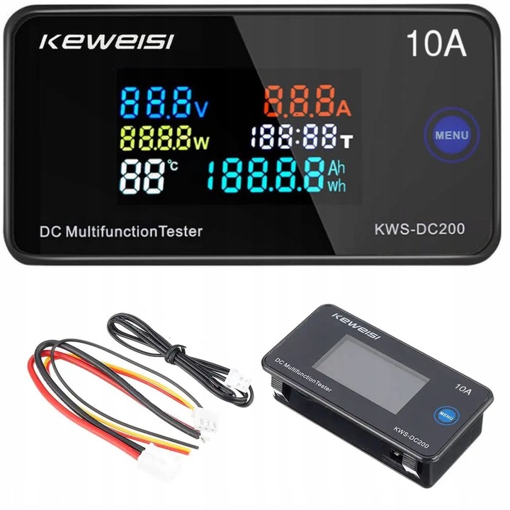 Ampermetru panou DC, Keweisi, KWS-DC200-10A, 0-200V, 0-10A, 85x44x20.7mm