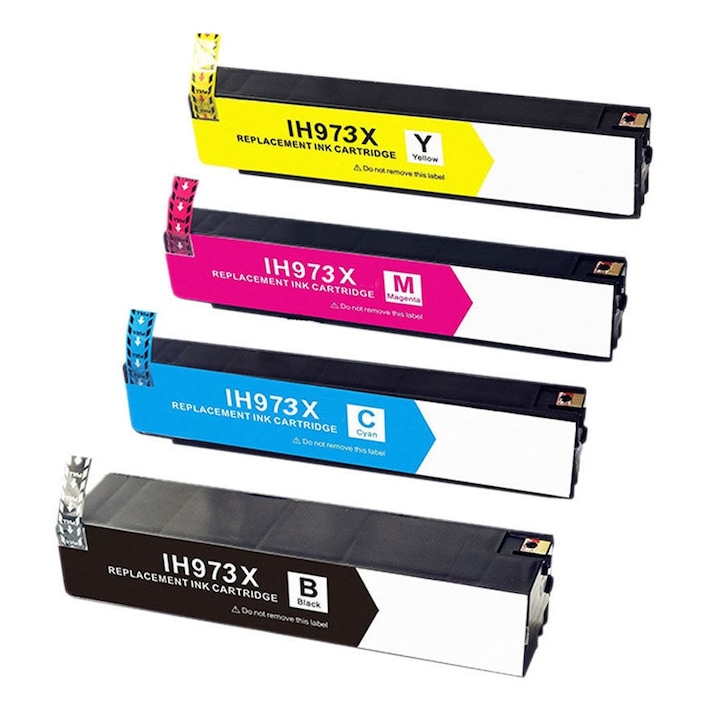 4 db tintasugaras patron készlet 973XL, fekete, kék, piros, sárga, többszínű 34500 számlálható oldalak HP PageWide Pro 450 Pro 452 dnHP Pro 452 dwHP Pro 470, 477 dw Pro 552 P70 Pro 552 P70 ProwHz.5 750dw / P55250dw