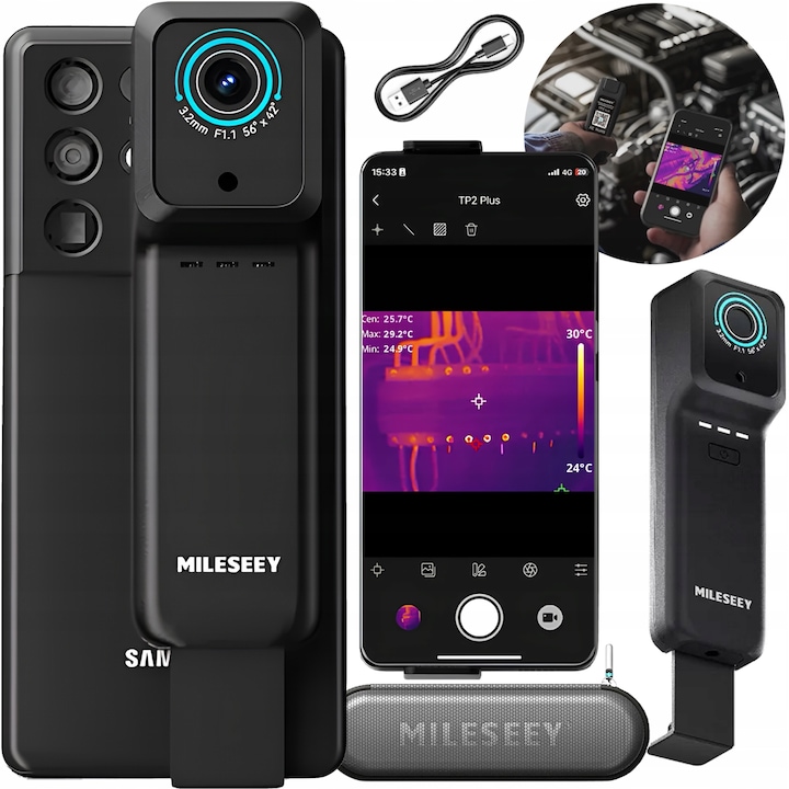 Π’Π΅ΡΠΌΠΎΠΊΠ°ΠΌΠ΅ΡΠ° Mileseey TP2 Plus, WiFi, 256x192px, -20~550Β°C, Android/iOS, 25Hz