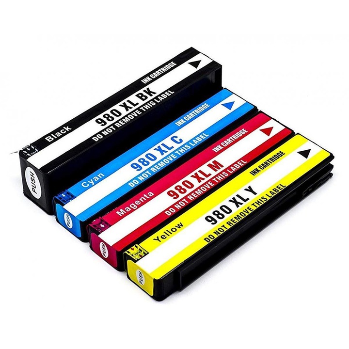4 db tintasugaras patron készlet 980XL, fekete, kék, piros, sárga, 29800 oldal, többszínű számlálható HP OfficeJet Enterprise Color X555dn / Officejet Enterprise Color X555xh Color X585f / Color X585dn / Color X585z