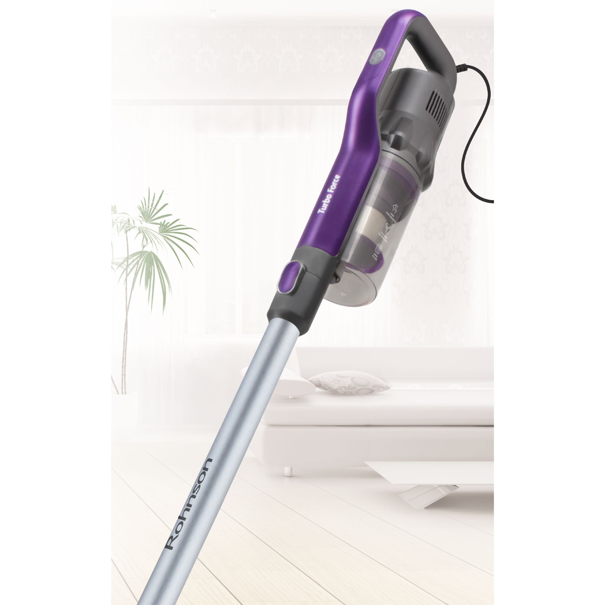 Aspirator de mana si vertical 2 in 1, cyclone, 700W, 0.6L, 78dB, Rohnson R1219
