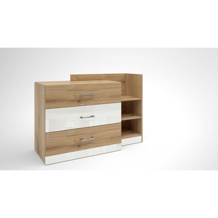 Comoda, MBX, 120 x 53 x 89 cm, Bej/Alb