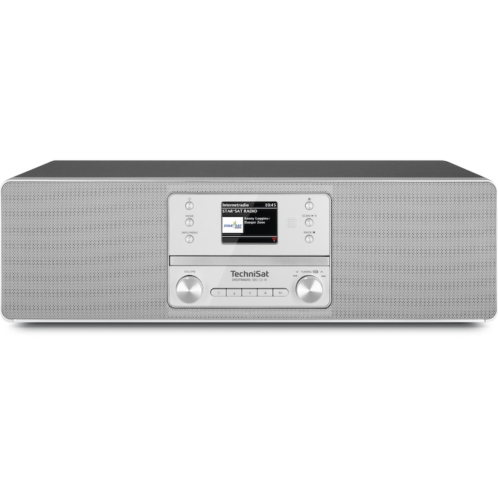 Мини озвучителна система, TechniSat, DIGITRADIO 380 CD IR с DAB+ радио, FM, интернет, CD плейър, Spotify Connect и 2 x 20W мощност сребро