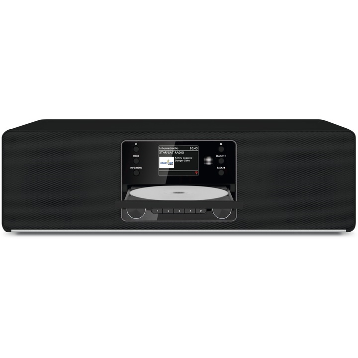 Мини озвучителна система, TechniSat, DIGITRADIO 380 CD IR с DAB+ радио, FM, интернет, CD плейър, Spotify Connect и 2 x 20W мощност черен