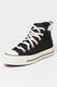 Converse, Tenisi mid-high de piele intoarsa cu insertie de blana sintetica, Alb/Negru