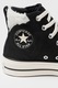 Converse, Tenisi mid-high de piele intoarsa cu insertie de blana sintetica, Alb/Negru