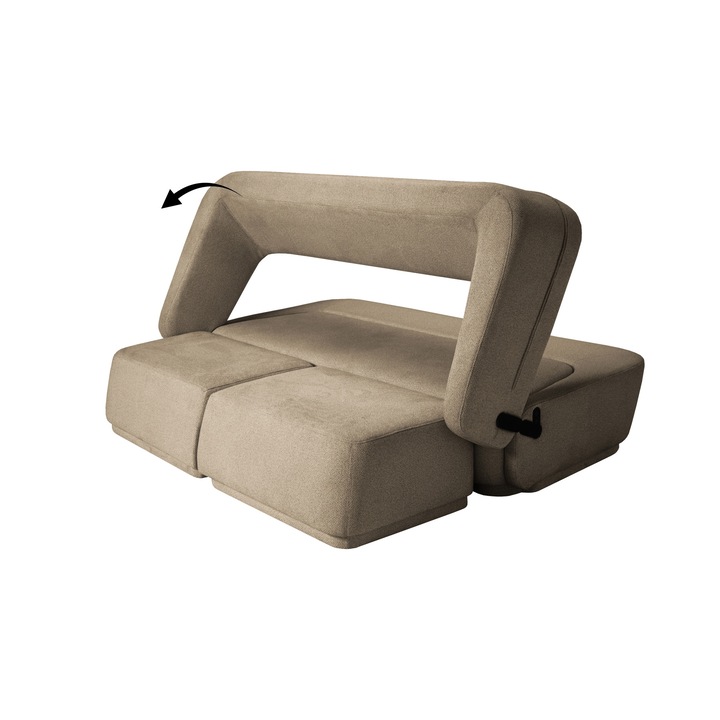 Canapea Extensibila Haven Maro de 3 Locuri cu 2 Pufuri