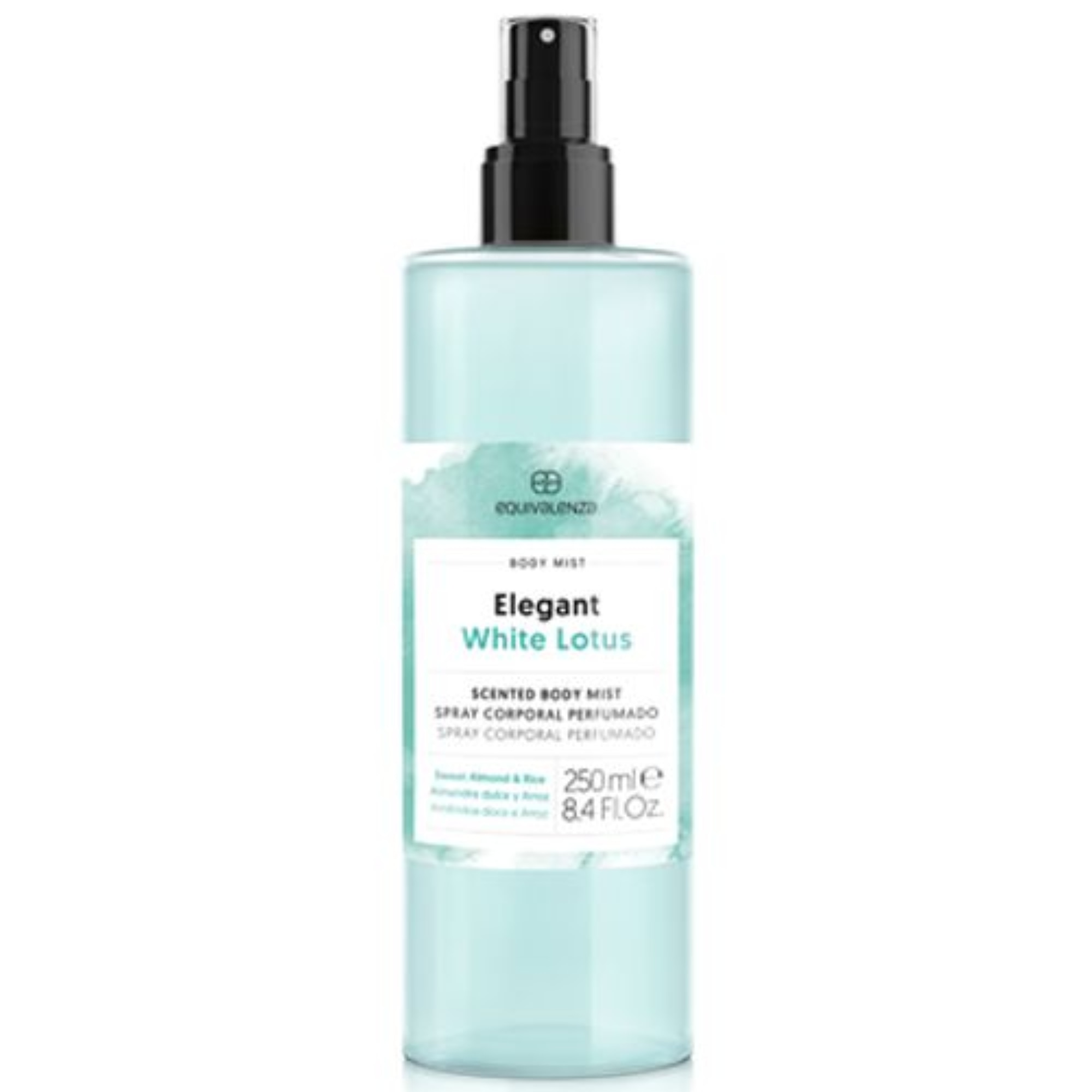 Spray pentru corp Equivalenza Elegant White Lotus, Migdale dulci si orez, 250 ml