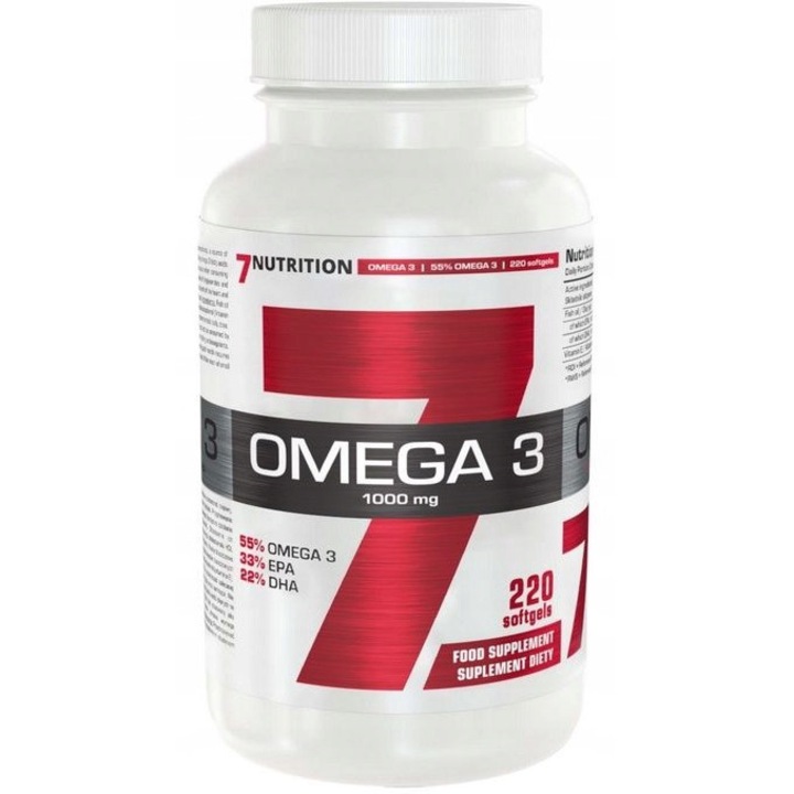Suplimente Alimentare 7Nutrition Omega 3, 1000mg, 220 capsule, Vitamina E