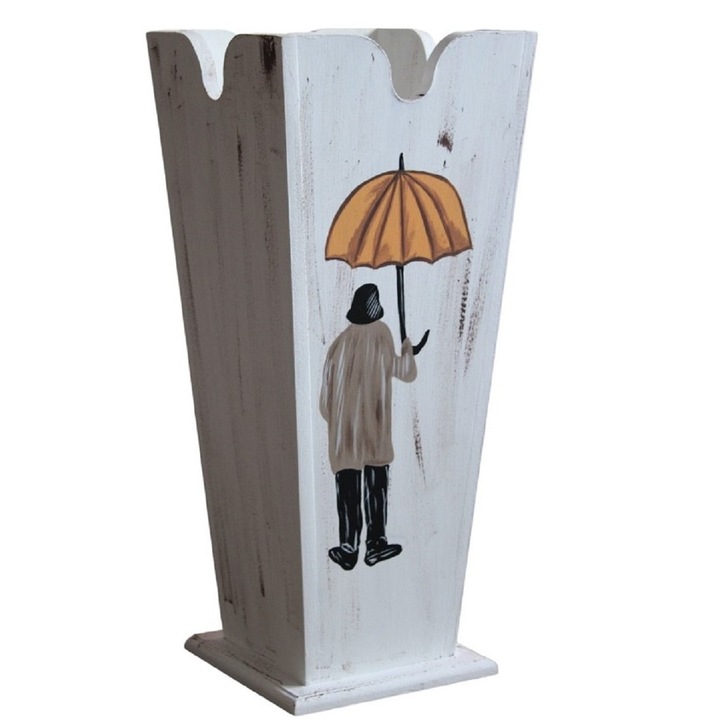 Suport umbrele, pictat manual, multicolor, MDF, inaltime 50 cm