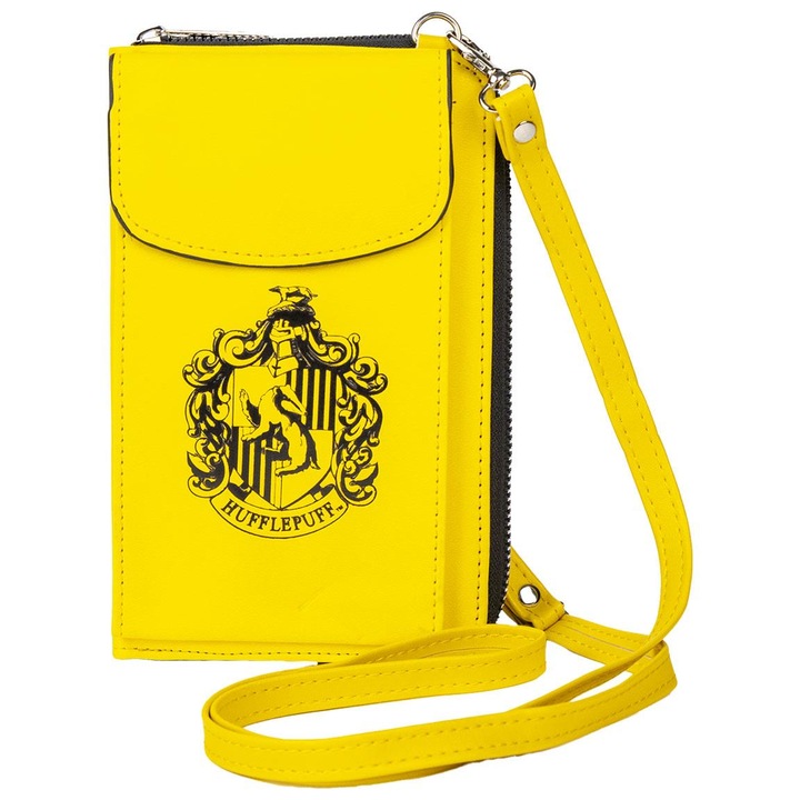 Чанта за през рамо Harry Potter - Hufflepuff, 10,5 x 17,5 x 2,5 см, Жълт