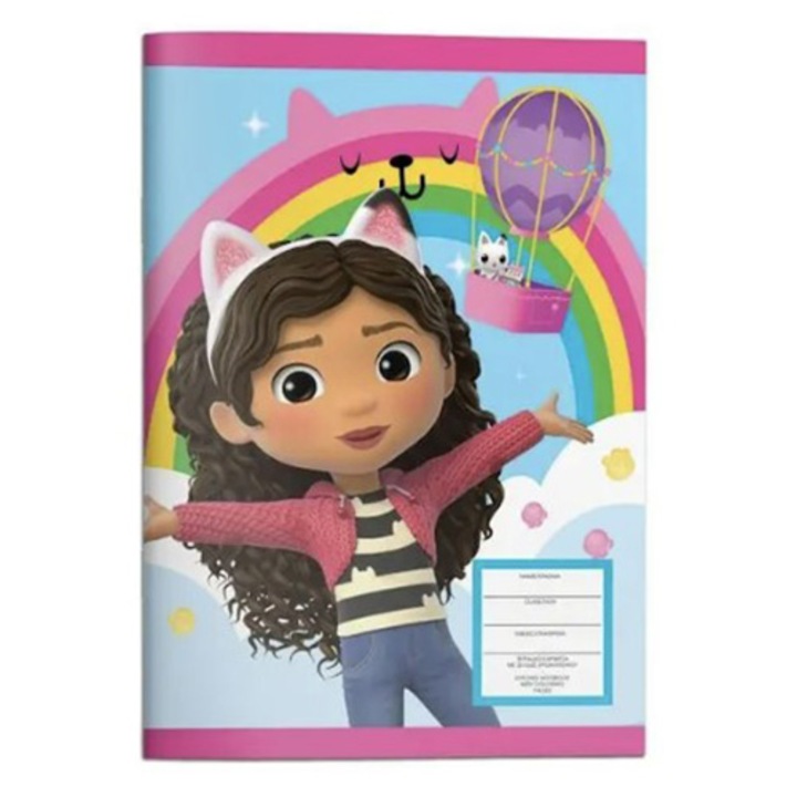 Тетрадка Gabbys Dollhouse с телбод B5, 17 x 25 см, 40 страници