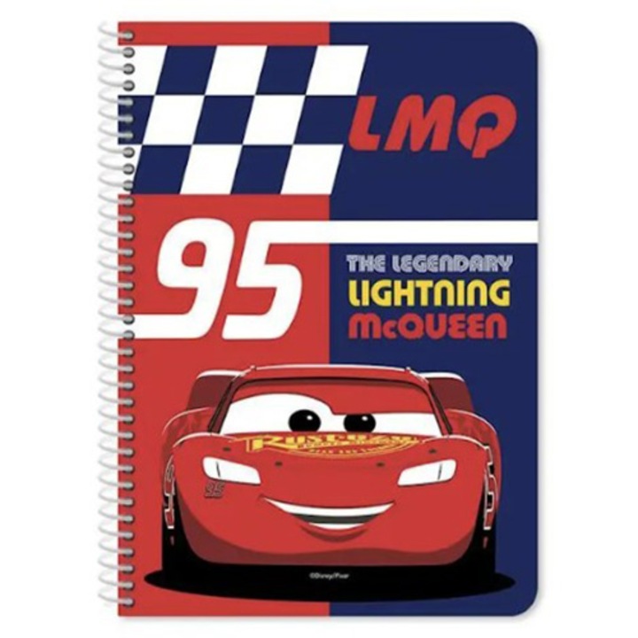 Caiet spira B5, Cars, 60 file, 17 x 25 cm