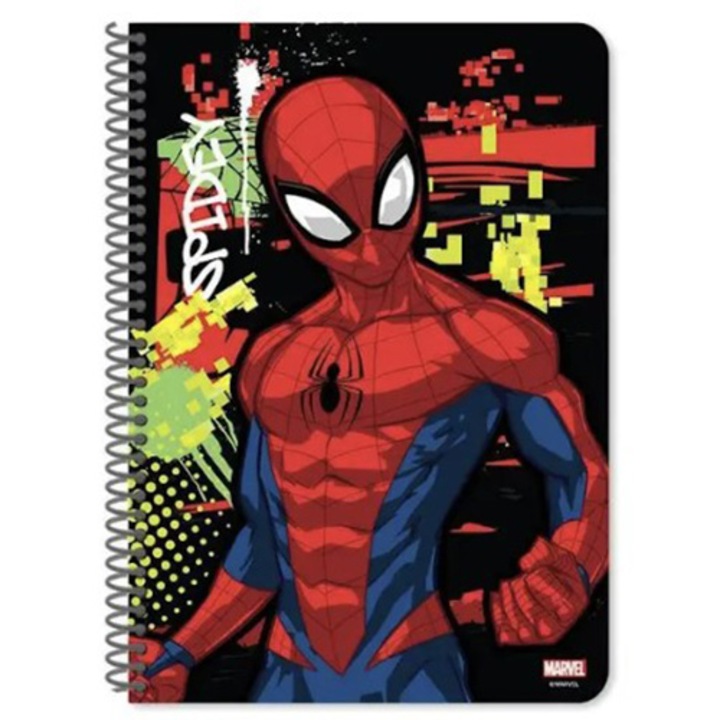 Тетрадка Spider-Man със спирала B5, 60 страници, 17 х 25 см