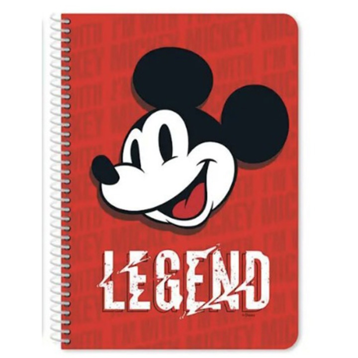 Тетрадка със спирала Mickey Mouse, А4, 60 листа, 21 х 29 см
