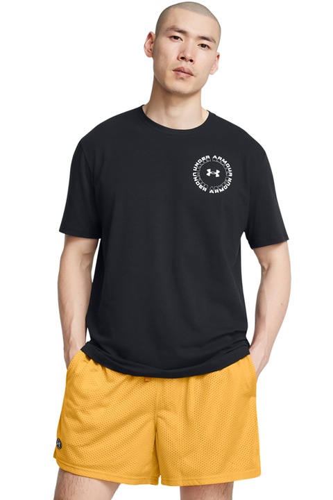 Under Armour, Tricou pentru fitness Radial, Alb/Negru