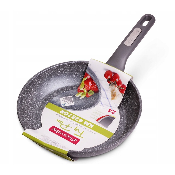 Тиган, Kamille, алуминий, незалепващо покритие, 24 см, сив