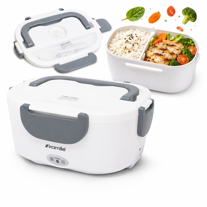 Caserola electrica pentru mancare Kamille, lunch box incalzit 1L - KM2130A