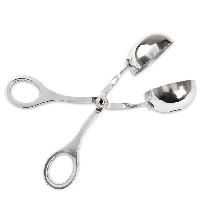 Cleste pentru chiftele, Kamille, KM-8858, inox, 17.5x4.8cm, argintiu