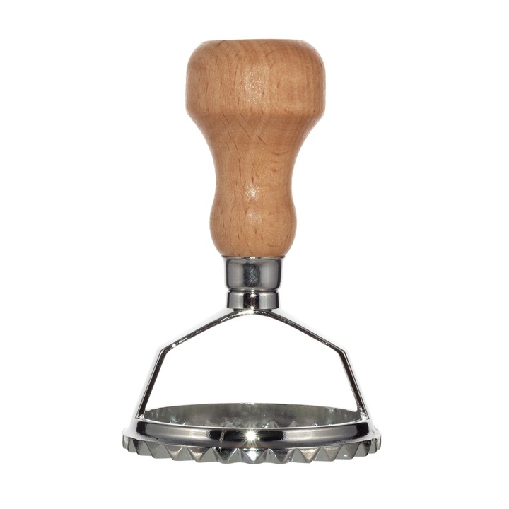 Ravioli vágó, Kamille, acél, 6,5 x 10 cm, ezüst/barna