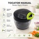 Tocator manual de Legume si Fructe, 500 ml, Feliator manual cu 3 Lame din Otel inoxidabil, Corp plastic si Acril, Actionare cu sfoara, Baza antiderapanta, Blocare capac, Kamille KM-3001